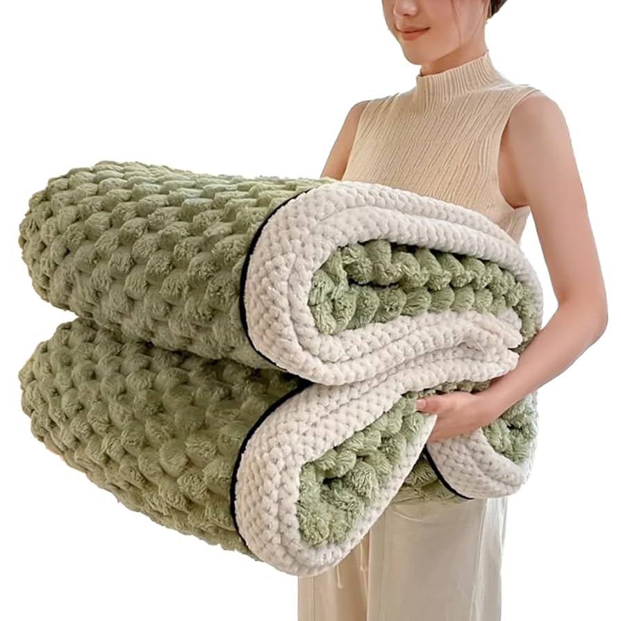 【色:軍グリーン_サイズ:120×200cm】UGFJMNコーラルフリース両面ブ Amazon｜コーラルフリース両面ブランケット 毛布 シングル 厚手